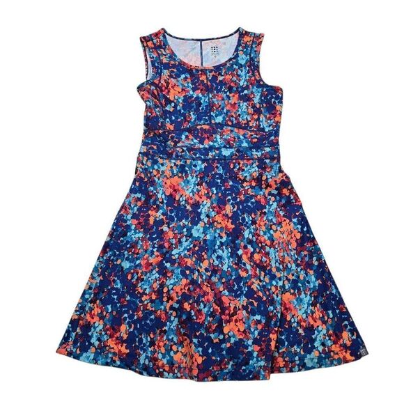 Title Nine A-Line Dream Dress Women's Small Multicolor Circles Preppy Stretch - Picture 1 of 6